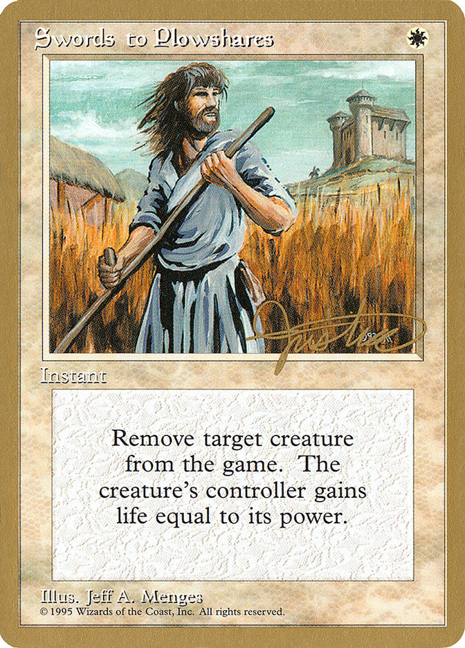 Swords to Plowshares (Mark Justice) [Pro Tour Collector Set] | The Time Vault CA