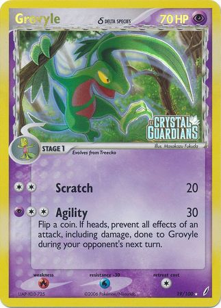 Grovyle (19/100) (Delta Species) (Stamped) [EX: Crystal Guardians] | The Time Vault CA