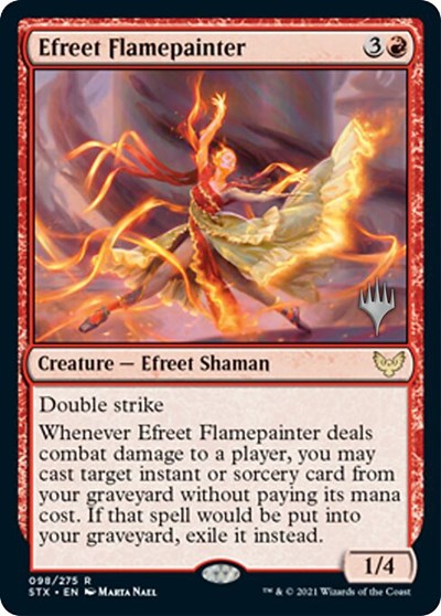 Efreet Flamepainter (Promo Pack) [Strixhaven: School of Mages Promos] | The Time Vault CA