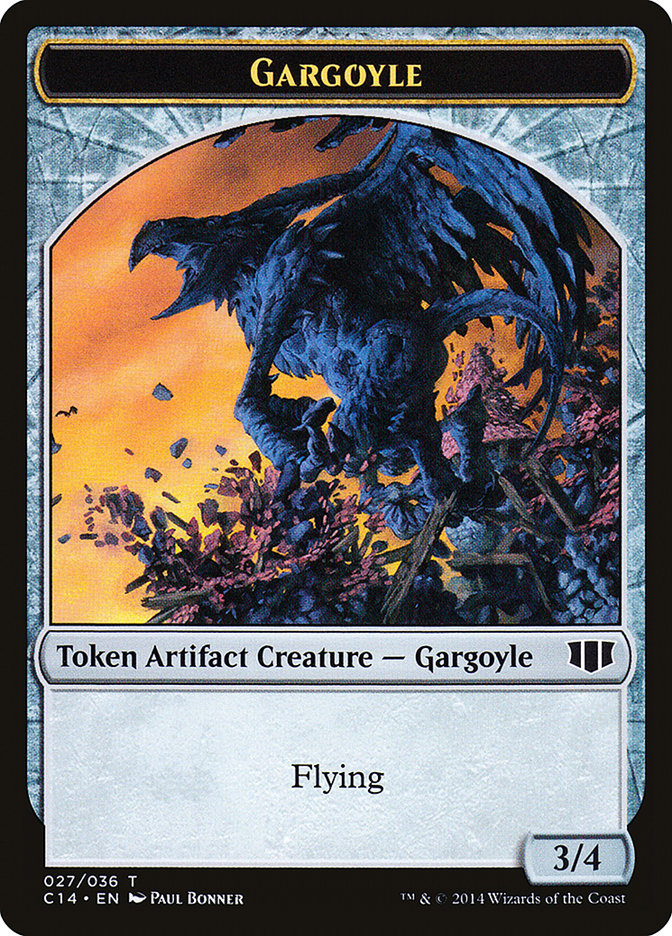 Gargoyle // Elf Warrior Double-sided Token [Commander 2014 Tokens] | The Time Vault CA