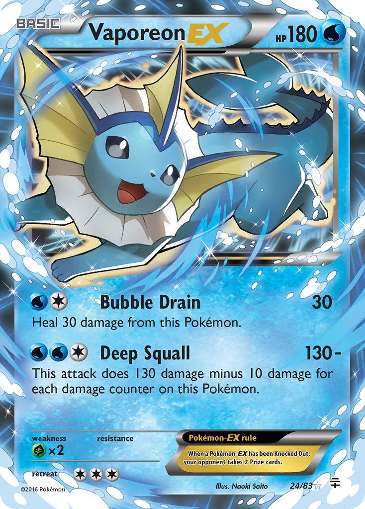 Vaporeon EX (24/83) [XY: Generations] | The Time Vault CA