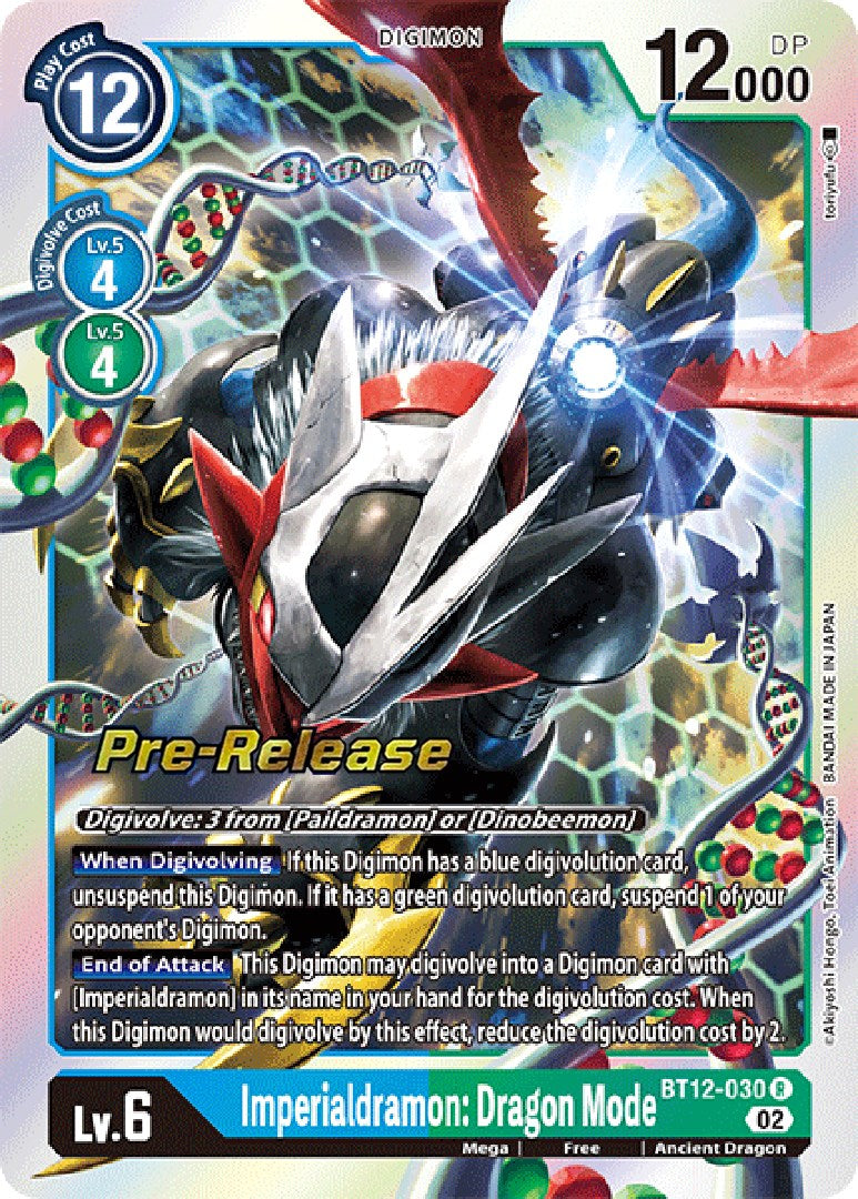 Imperialdramon: Dragon Mode [BT12-030] [Across Time Pre-Release Cards] | The Time Vault CA