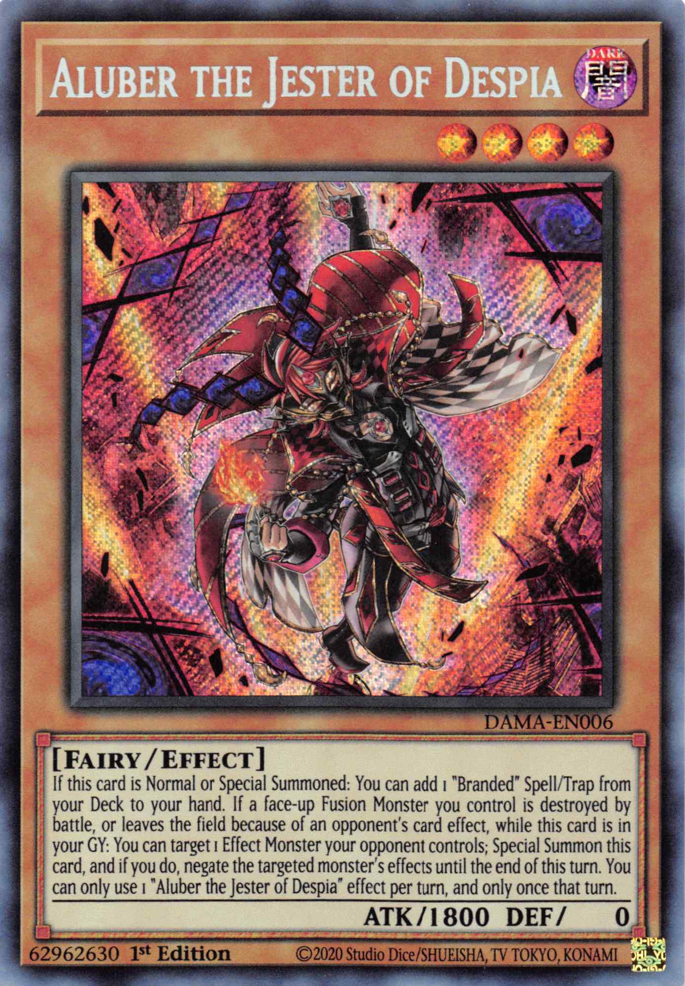 Aluber the Jester of Despia [DAMA-EN006] Secret Rare | The Time Vault CA