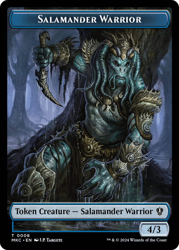 Salamander Warrior // Zombie Double-Sided Token [Murders at Karlov Manor Commander Tokens] | The Time Vault CA