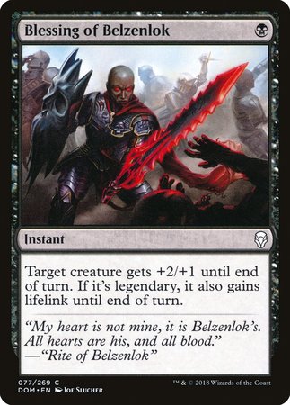 Blessing of Belzenlok [Dominaria] | The Time Vault CA