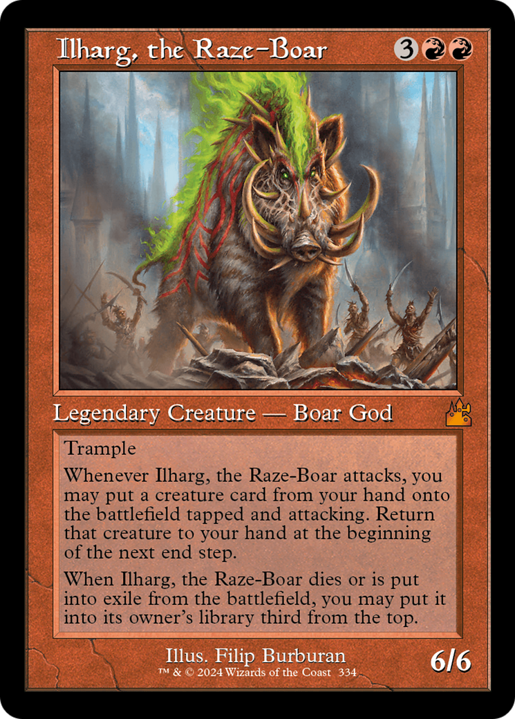 Ilharg, the Raze-Boar (Retro Frame) [Ravnica Remastered] | The Time Vault CA