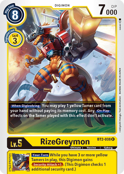 RizeGreymon [BT2-038] [Release Special Booster Ver.1.5] | The Time Vault CA