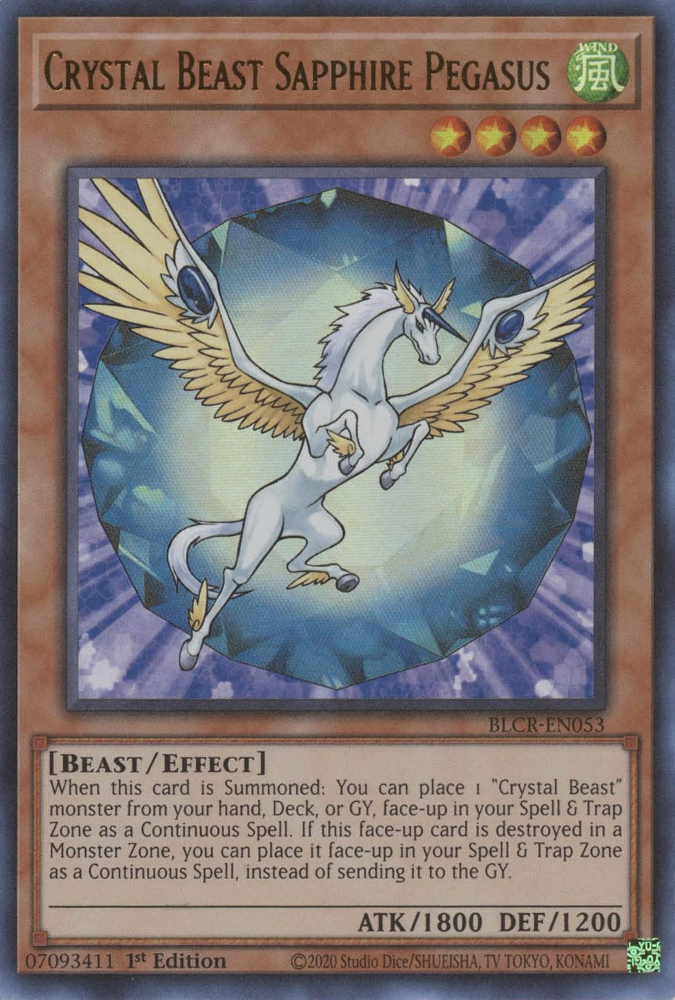 Crystal Beast Sapphire Pegasus [BLCR-EN053] Ultra Rare | The Time Vault CA
