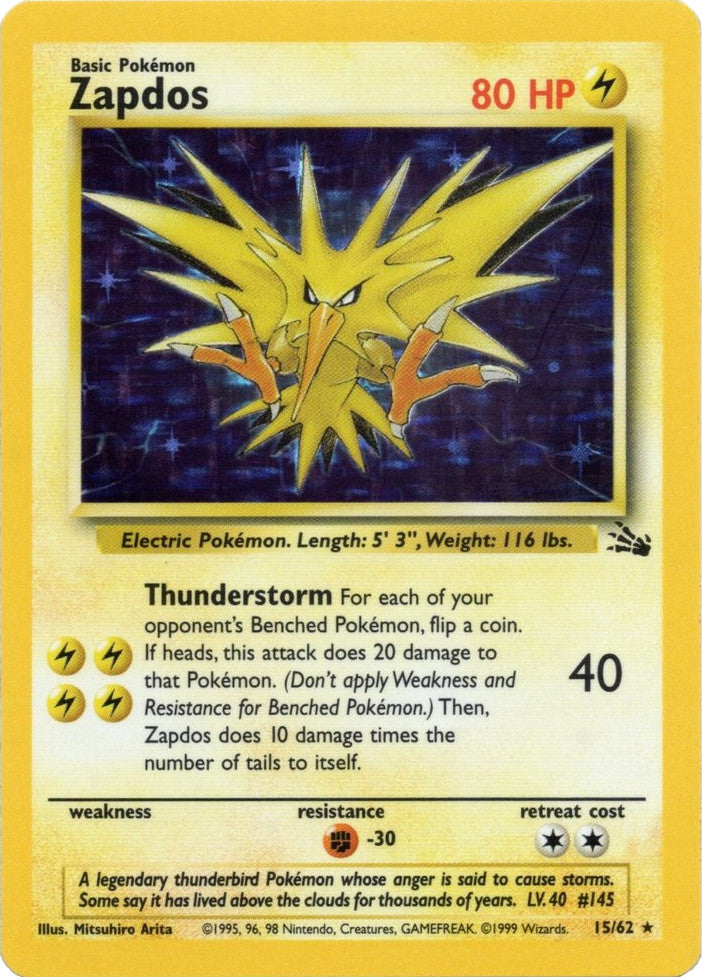 Zapdos (15/62) [Fossil Unlimited] | The Time Vault CA