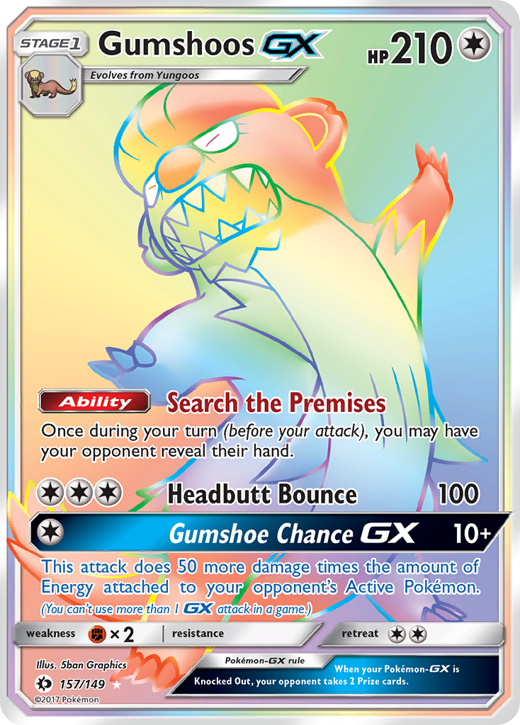 Gumshoos GX (157/149) [Sun & Moon: Base Set] | The Time Vault CA