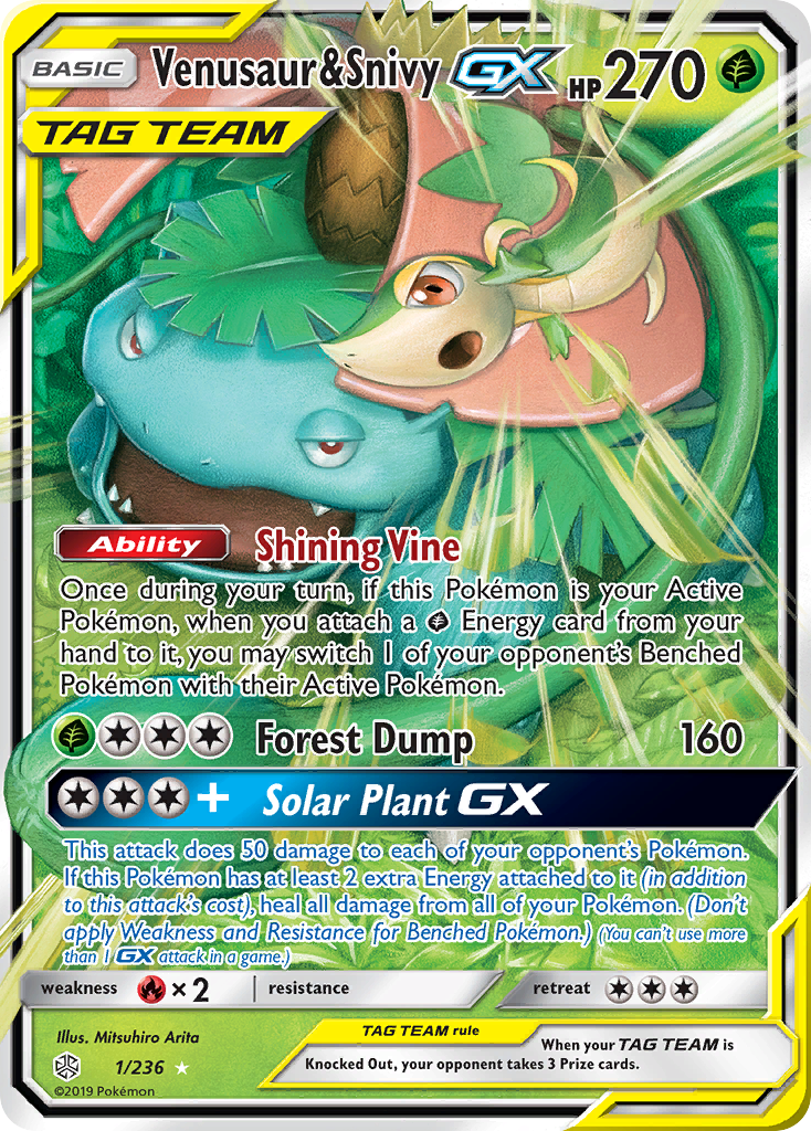 Venusaur & Snivy GX (1/236) [Sun & Moon: Cosmic Eclipse] | The Time Vault CA