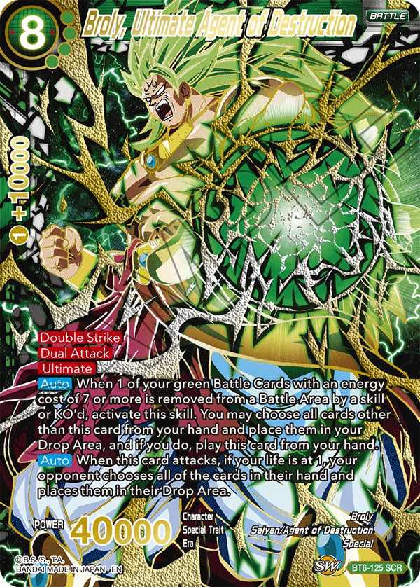 Broly, Ultimate Agent of Destruction (SCR) (BT6-125) [5th Anniversary Set] | The Time Vault CA
