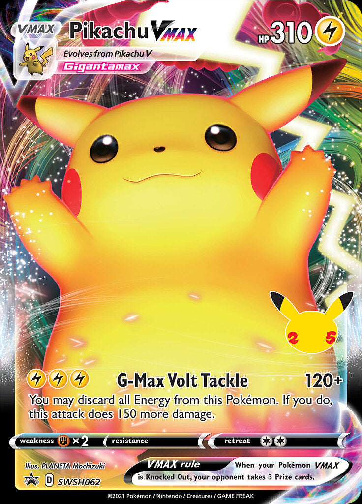 Pikachu VMAX (SWSH062) (Celebrations) [Sword & Shield: Black Star Promos] | The Time Vault CA