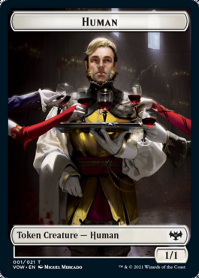 Human (001) // Wolf (014) Double-sided Token [Innistrad: Crimson Vow Tokens] | The Time Vault CA