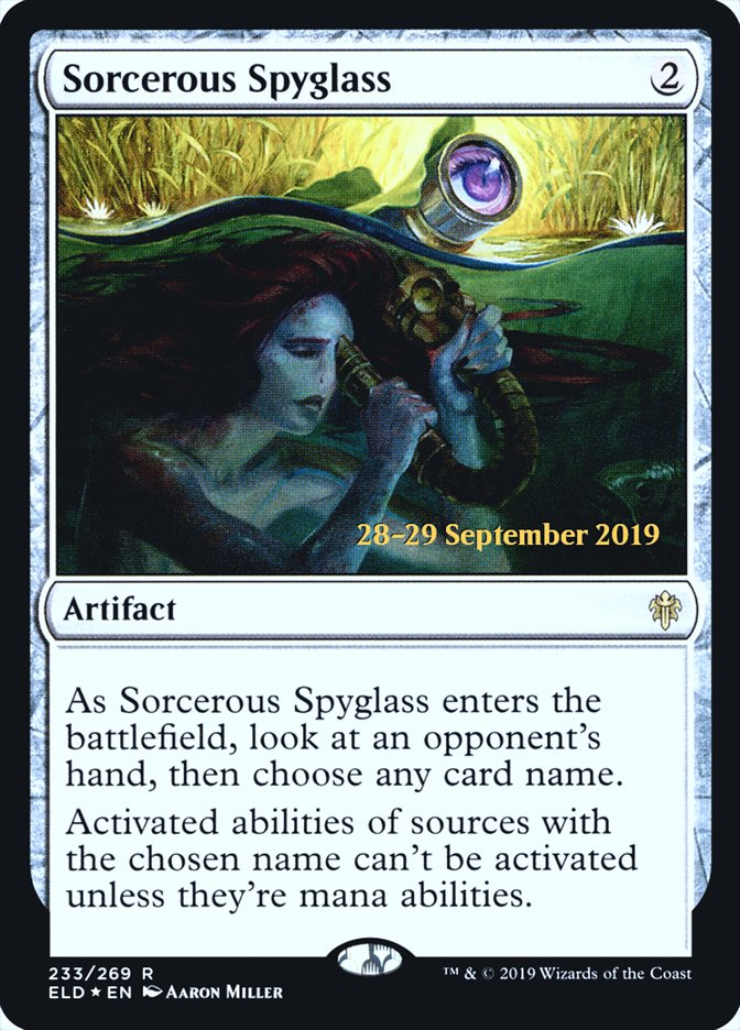 Sorcerous Spyglass  [Throne of Eldraine Prerelease Promos] | The Time Vault CA