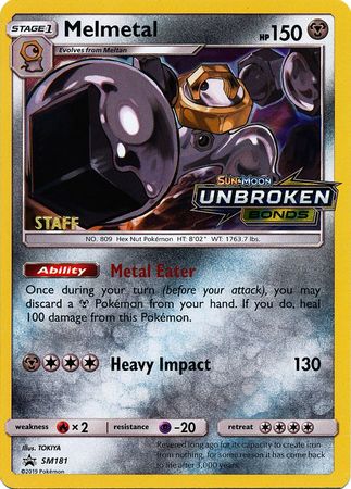 Melmetal (SM181) (Staff Prerelease Promo) [Sun & Moon: Black Star Promos] | The Time Vault CA