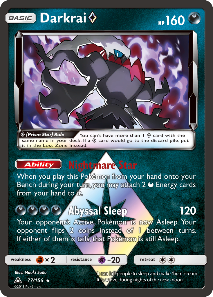 Darkrai (77/156) (Prism Star) [Sun & Moon: Ultra Prism] | The Time Vault CA