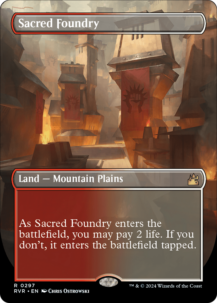 Sacred Foundry (Borderless) [Ravnica Remastered] | The Time Vault CA