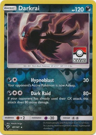 Darkrai (87/147) (League Promo) [Sun & Moon: Burning Shadows] | The Time Vault CA