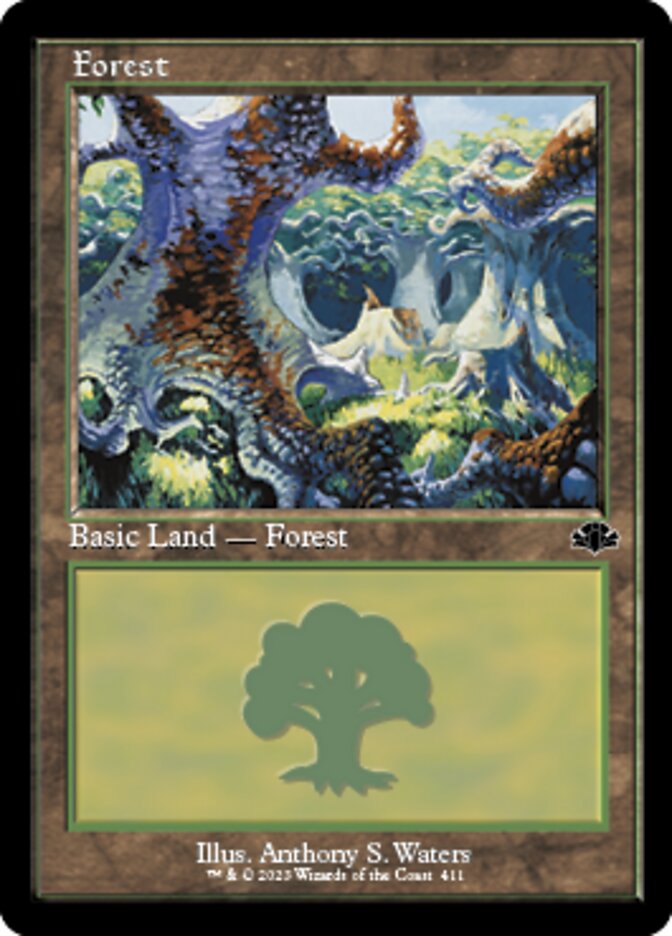 Forest (411) (Retro) [Dominaria Remastered] | The Time Vault CA