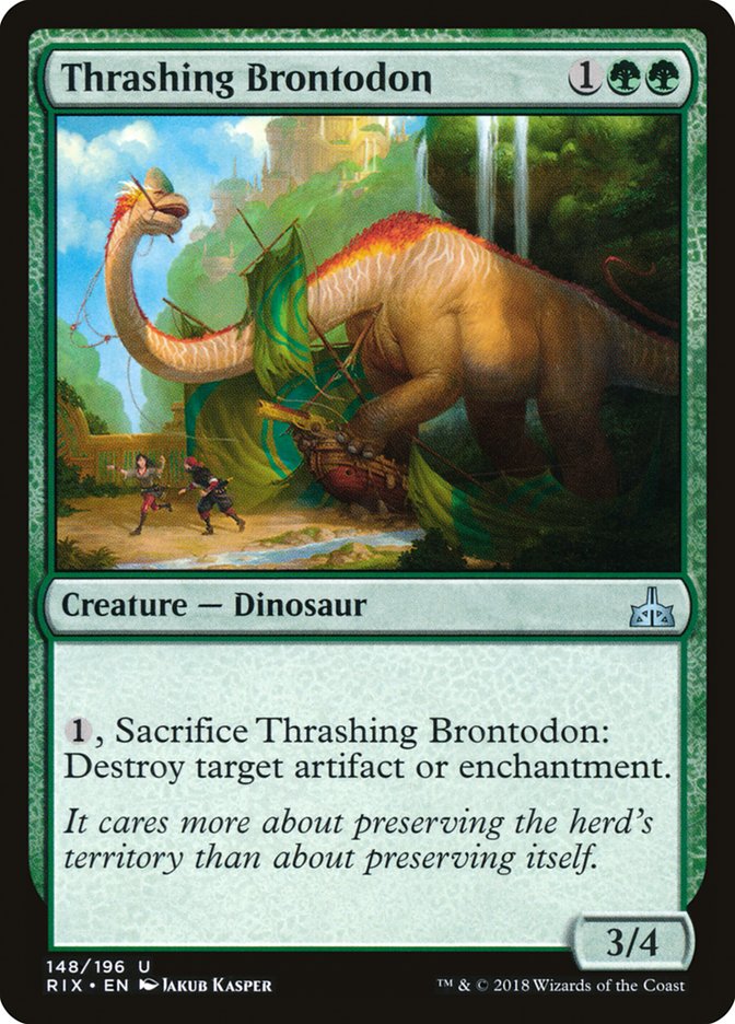 Thrashing Brontodon [Rivals of Ixalan] | The Time Vault CA