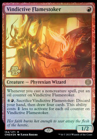 Vindictive Flamestoker [Phyrexia: All Will Be One Prerelease Promos] | The Time Vault CA