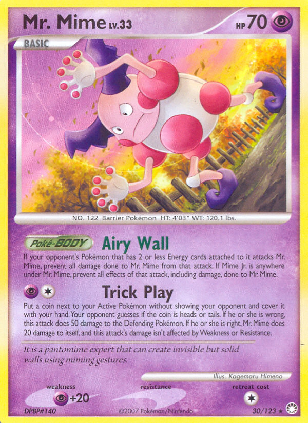 Mr. Mime (30/123) [Diamond & Pearl: Mysterious Treasures] | The Time Vault CA