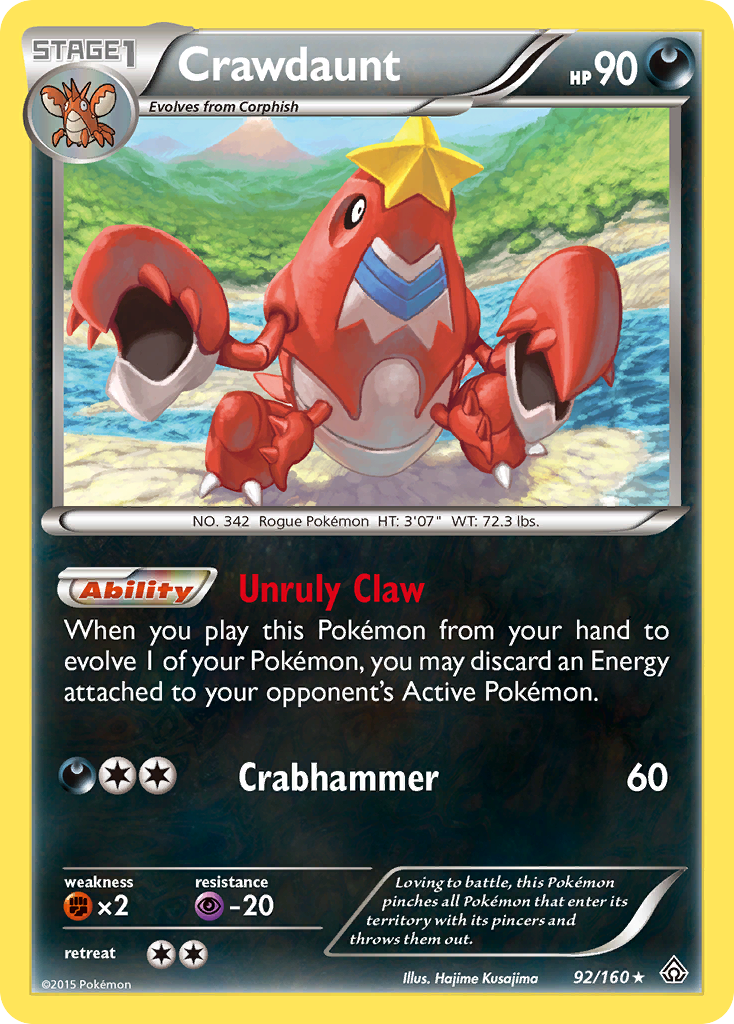 Crawdaunt (92/160) [XY: Primal Clash] | The Time Vault CA