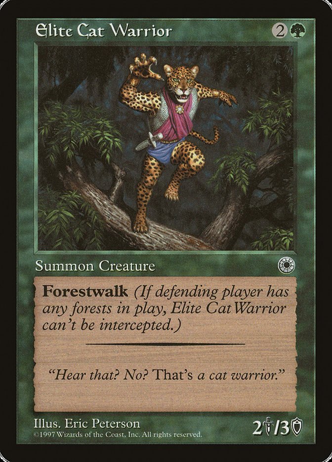 Elite Cat Warrior (With Flavor Text) [Portal] | The Time Vault CA