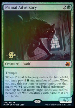 Primal Adversary [Innistrad: Midnight Hunt Prerelease Promos] | The Time Vault CA