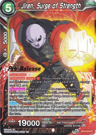 Jiren, Surge of Strength (BT14-015) [Cross Spirits Prerelease Promos] | The Time Vault CA