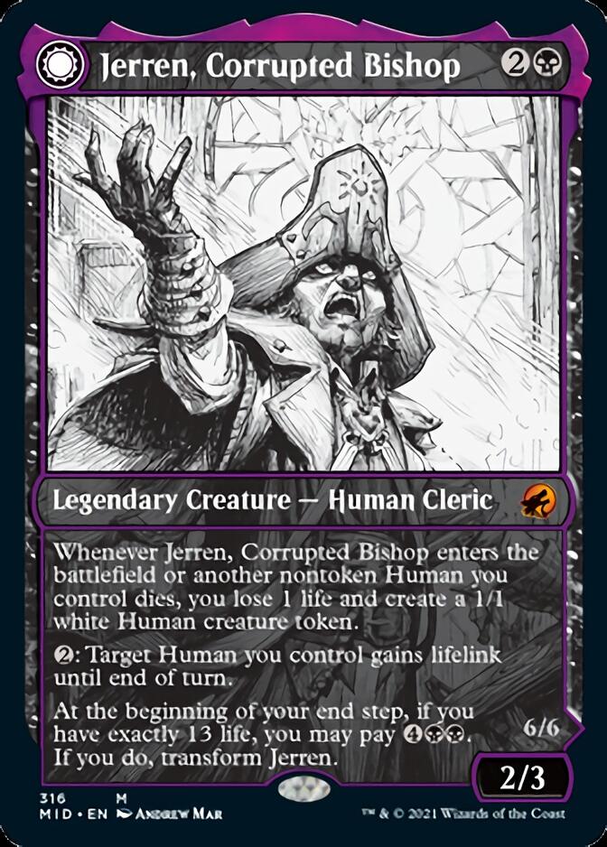 Jerren, Corrupted Bishop // Ormendahl, the Corrupted (Showcase Eternal Night) [Innistrad: Midnight Hunt] | The Time Vault CA