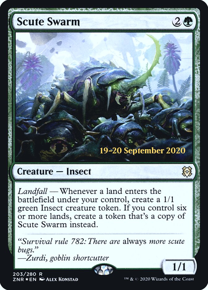 Scute Swarm  [Zendikar Rising Prerelease Promos] | The Time Vault CA