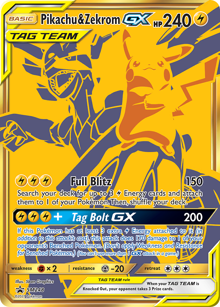 Pikachu & Zekrom GX (SM248) (Jumbo Card) [Sun & Moon: Black Star Promos] | The Time Vault CA