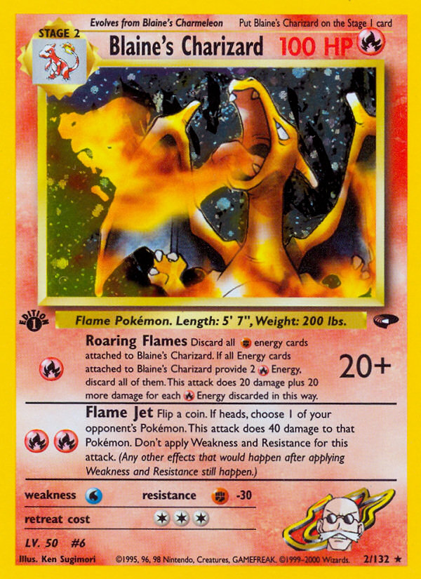 Blaine's Charizard (2/132) [Gym Challenge 1st Edition] | The Time Vault CA