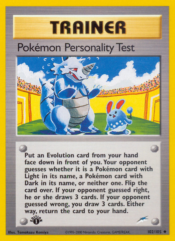 Pokemon Personality Test (102/105) [Neo Destiny 1st Edition] | The Time Vault CA