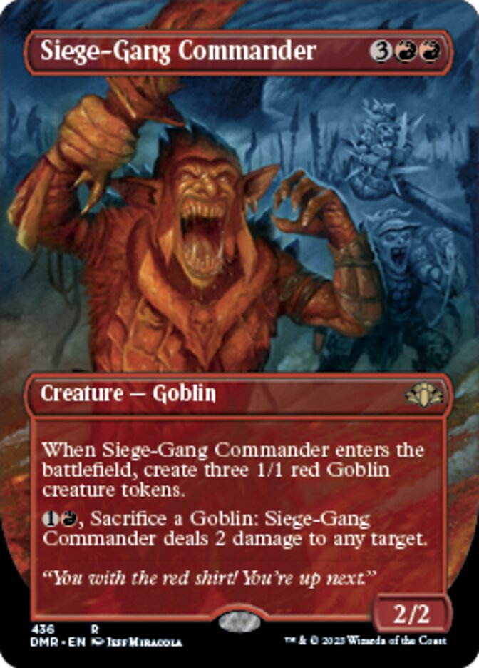 Siege-Gang Commander (Borderless Alternate Art) [Dominaria Remastered] | The Time Vault CA