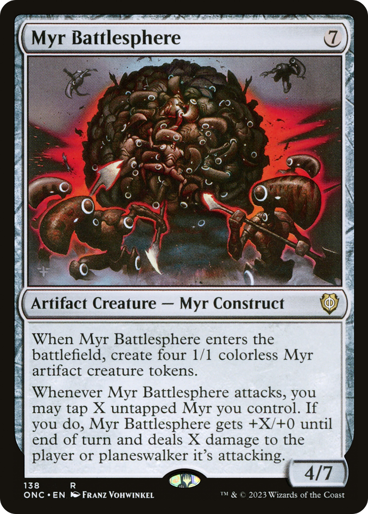 Myr Battlesphere [Phyrexia: All Will Be One Commander] | The Time Vault CA