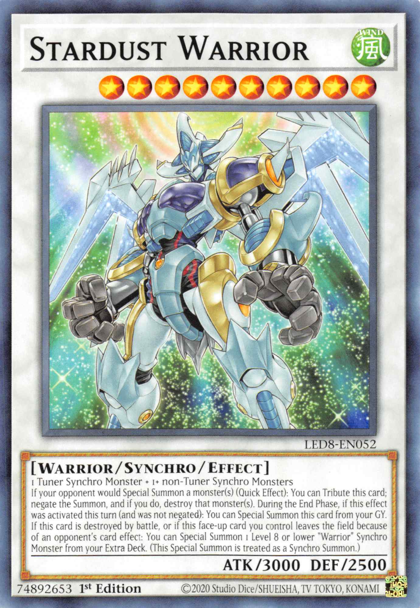 Stardust Warrior [LED8-EN052] Common | The Time Vault CA