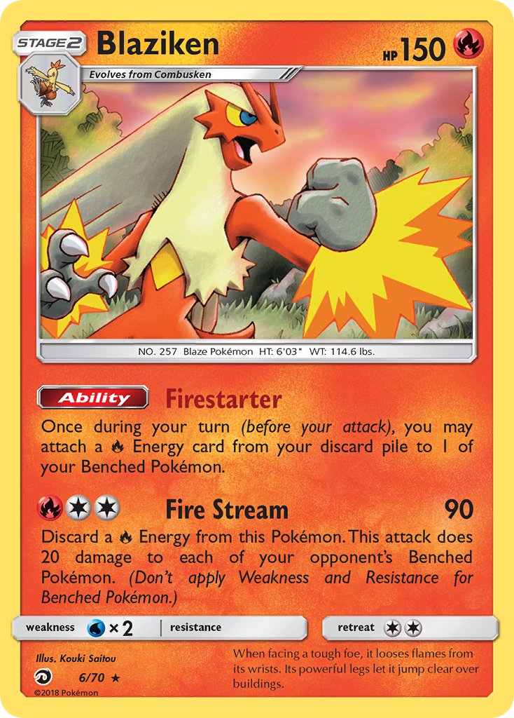 Blaziken (6/70) (Theme Deck Exclusive) [Sun & Moon: Dragon Majesty] | The Time Vault CA