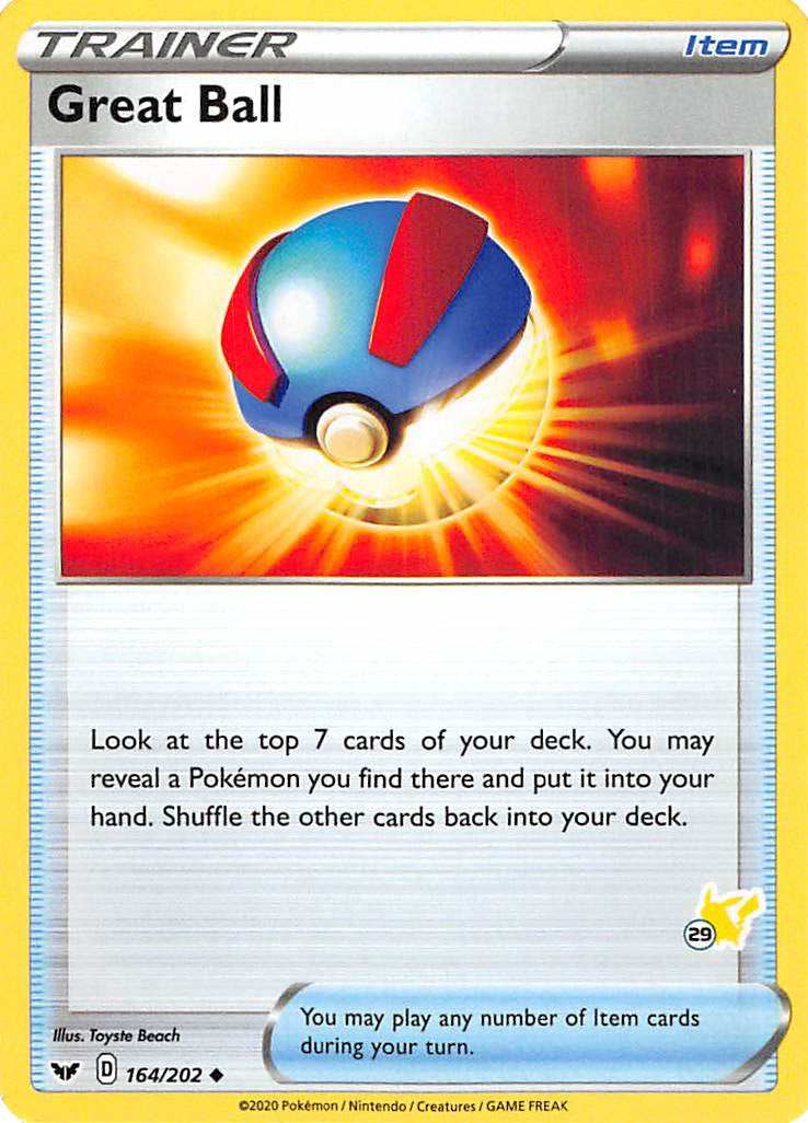 Great Ball (164/202) (Pikachu Stamp #29) [Battle Academy 2022] | The Time Vault CA