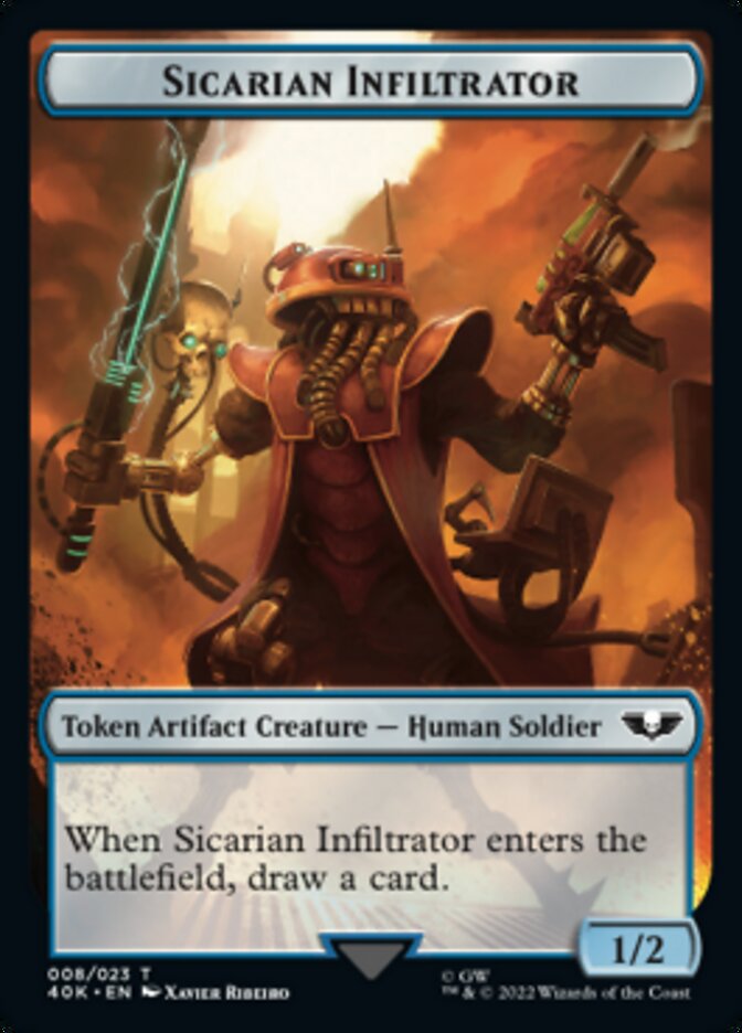 Soldier (003) // Sicarian Infiltrator Double-sided Token (Surge Foil) [Universes Beyond: Warhammer 40,000 Tokens] | The Time Vault CA