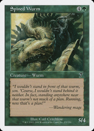 Spined Wurm [Seventh Edition] | The Time Vault CA