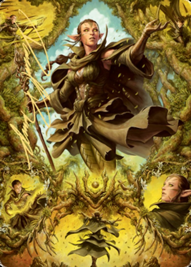 Nissa of Shadowed Boughs 2 Art Card (Gold-Stamped Signature) [Zendikar Rising Art Series] | The Time Vault CA