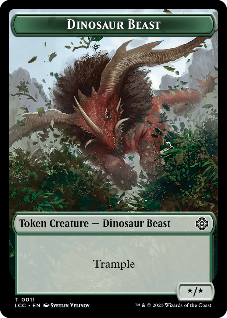 Dinosaur Beast // Dinosaur Double-Sided Token [The Lost Caverns of Ixalan Commander Tokens] | The Time Vault CA
