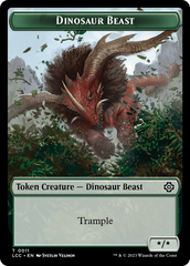 Dinosaur Beast // Dinosaur Double-Sided Token [The Lost Caverns of Ixalan Commander Tokens] | The Time Vault CA