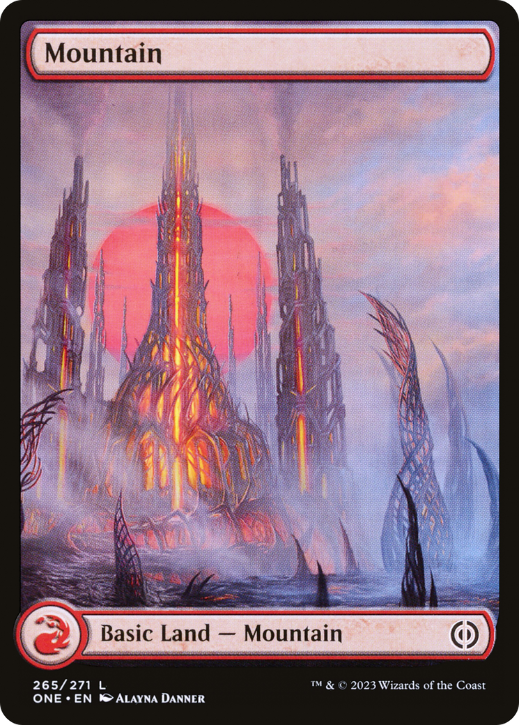 Mountain (265) (Full-Art) [Phyrexia: All Will Be One] | The Time Vault CA