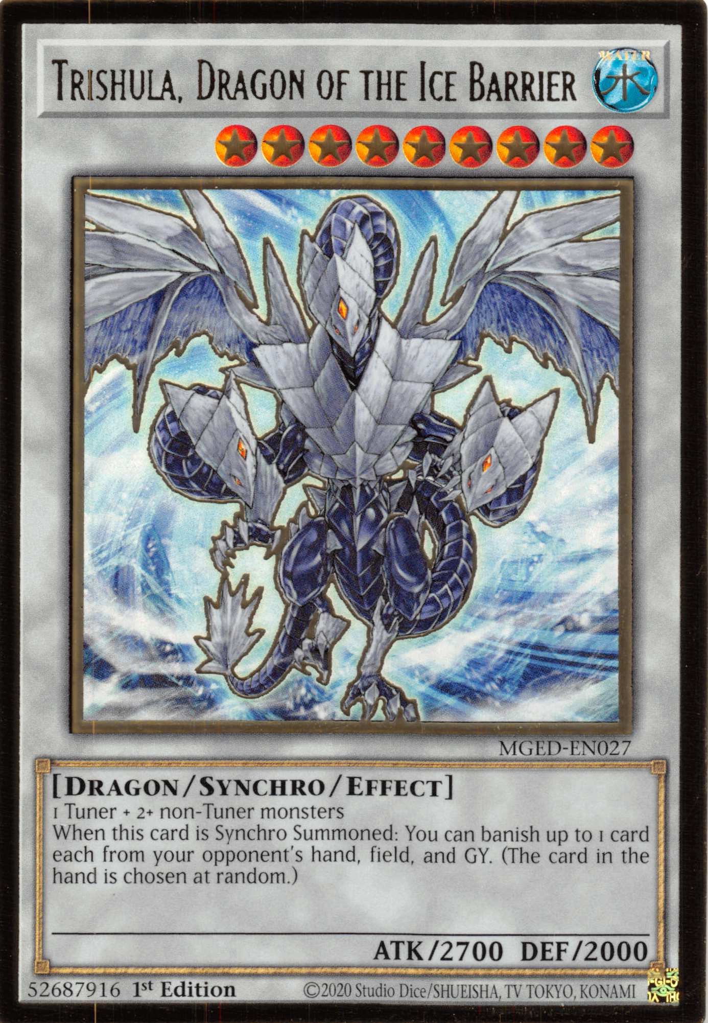 Trishula, Dragon of the Ice Barrier [MGED-EN027] Gold Rare | The Time Vault CA