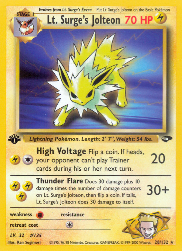 Lt. Surge's Jolteon (28/132) [Gym Challenge 1st Edition] | The Time Vault CA