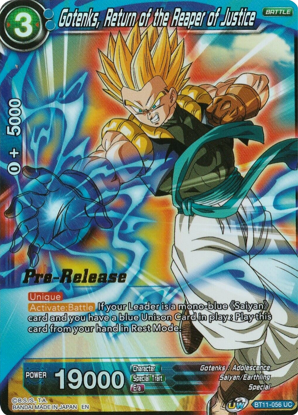 Gotenks, Return of the Reaper of Justice (BT11-056) [Vermilion Bloodline Prerelease Promos] | The Time Vault CA